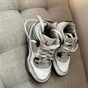 Nike Kids White and Black Sneakers with Red Accents